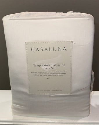 Casaluna 300 Count Temperature Balancing Solid Sheet Set Full White