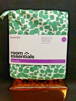 Room Essentials Microfiber 3-Piece Sheet Set Twin XL Green White