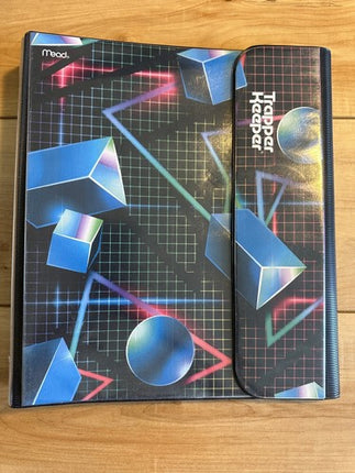 Mead Retro Trapper Keeper Binder Geometric Design with Two Folders