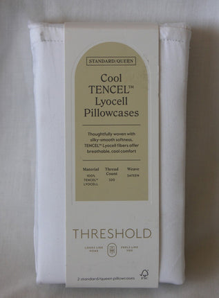 Threshold Cool Tencel Lyocell Pillowcases Standard/Queen White