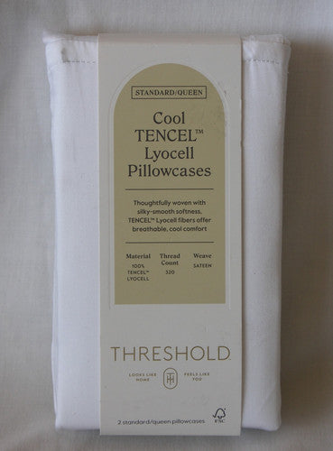 Threshold Cool Tencel Lyocell Pillowcases Standard/Queen White