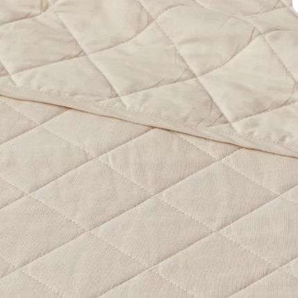 Full/Queen Diamond Stitch Cotton Linen Quilt Khaki - Threshold: OEKO-TEX Certified, Midweight Coverlet
