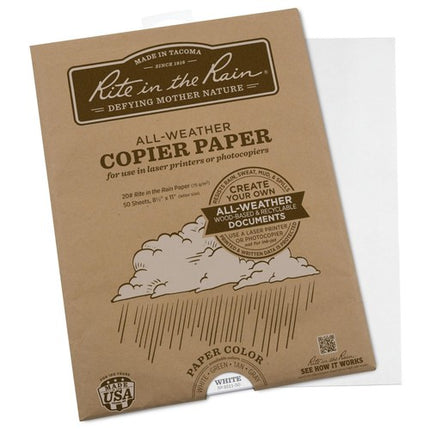 Rite in the Rain Weatherproof 8.5x11 Laser Printer Paper White 200-Pack