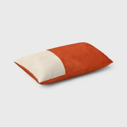 Threshold Oversized Colorblock Pieced Suede Lumbar Throw Pillow 12 X 24in