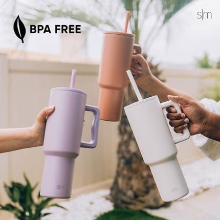 Simple Modern Plastic Reusable Straws 12-Pack BPA Free Beige