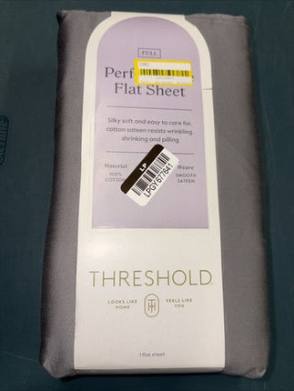 Threshold Full 400 Thread Count Performance Flat Sheet Dark Gray