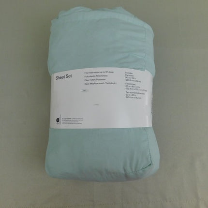 Room Essentials Solid Soft Brushed Microfiber Sheet Set Queen Mint