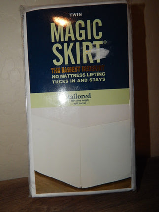 Magic Skirt Twin Size Tailored Bed Skirt 15in Drop White