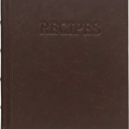 Samsill 1 Inch Faux Leather 3 Ring Recipe Binder Brown