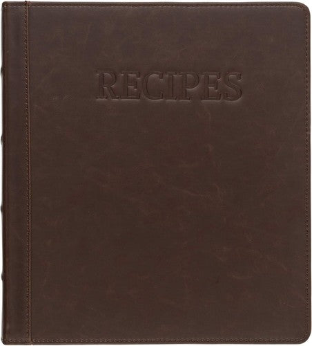 Samsill 1 Inch Faux Leather 3 Ring Recipe Binder Brown