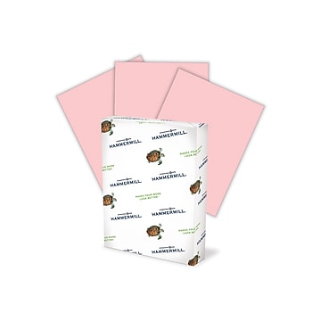 Hammermill Colored Paper, 24 lb Pink Printer Paper, 8.5 x 11-1 Ream (500 Sheets) - Made in the USA, Pastel Paper, 104463R
