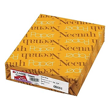 Neenah Paper Classic Linen Stationery, 97 Bright, 24 lb Bond Weight, 8.5 x 11, Solar White, 500/Ream