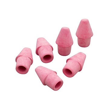 Paper Mate Arrowhead Eraser Caps, for Pencil Marks, Pink, 144/box
