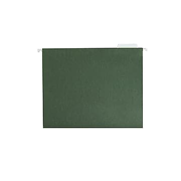 Smead Hanging File Folder, 1/5-Cut Adjustable Tab, Letter Size, Standard Green, Hanging Folders for Filing Cabinets, File Organizer Folder, 25 Per Box (64055)