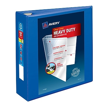 Avery Heavy-Duty View Binder with EZD One-Touch Locking Rings for Documents Pacific Blue