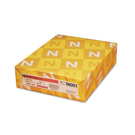 Neenah Paper Classic Linen Stationery, 97 Bright, 24 lb Bond Weight, 8.5 x 11, Solar White, 500/Ream