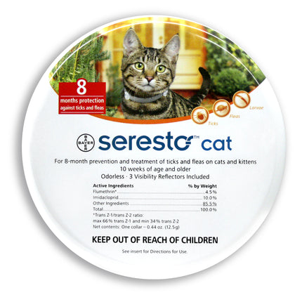 Seresto Cat Vet-Recommended Flea & Tick Treatment & Prevention Collar for Cats | 8 Months Protection
