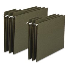 Smead 100% Recycled FasTab Hanging File Folder, 1/3-Cut Built-in Tab, Letter Size, Standard Green, 20 per Box (64037)