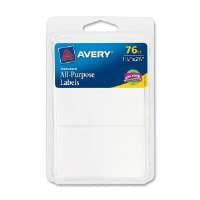 Avery Multi-Use Permanent Labels, 1.5" x 2.75", White, Non-Printable, 76 Blank Labels Total (6117)