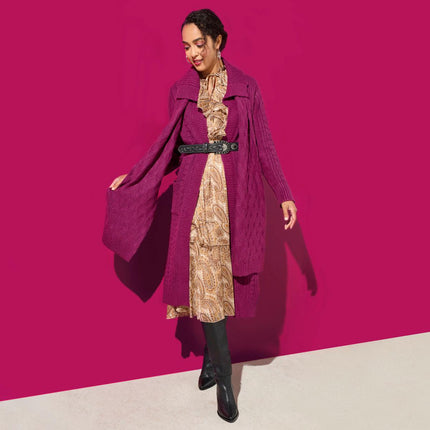 TWRHLL by Christie Brinkley Soft Silky Cable Knit Duster Cardigan