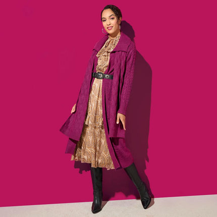 TWRHLL by Christie Brinkley Soft Silky Cable Knit Duster Cardigan