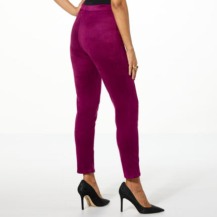 TWRHLL by Christie Brinkley Luxurious Faux Suede Ankle Pants for Women