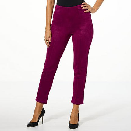 TWRHLL by Christie Brinkley Luxurious Faux Suede Ankle Pants for Women