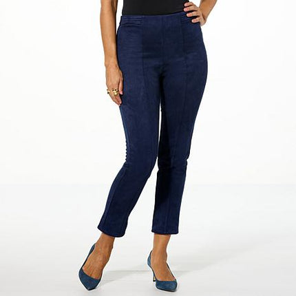 TWRHLL by Christie Brinkley Luxurious Faux Suede Ankle Pants for Women
