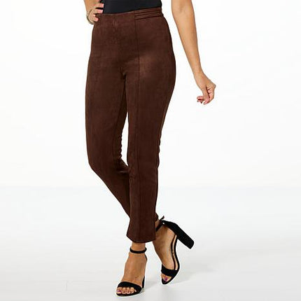 TWRHLL by Christie Brinkley Luxurious Faux Suede Ankle Pants for Women