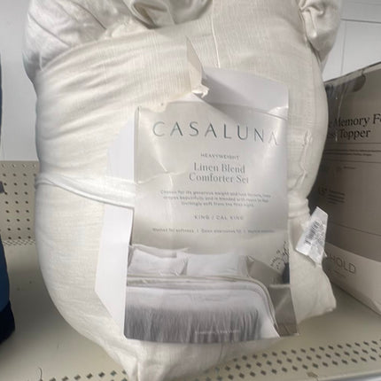 King/California King Heavyweight Linen Blend Comforter & Sham Set White - Casaluna (Please be advised that sets may be missing pieces or otherwise incomplete.)