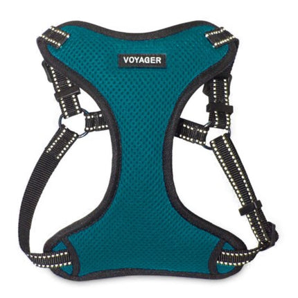 Voyager No Pull Dog Harness for Small Dogs, Dual Leash Attachments, Adjustable Soft but Strong Pet Harness with 3M Reflective Technology, Fuchsia Nylon, S (Chest: 16-20")
