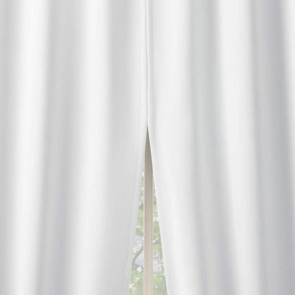 2pc 52"x63" Sun Zero Blackout Aria Magnetic Closure Back Tab Curtain Panel Pair White: Energy Efficient, Noise Reduction (Please be advised that sets may be missing pieces or otherwise incomplete.)