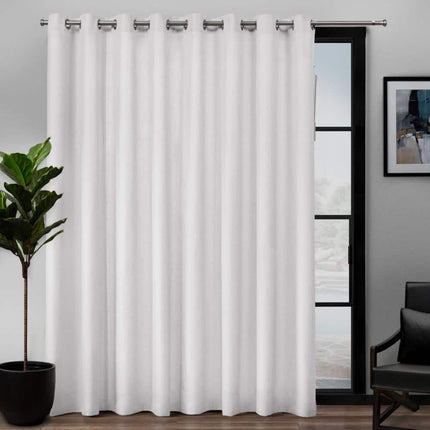 108"x84" Loha Patio Grommet Top Single Curtain Panel White - Exclusive Home: Indoor Light Filtering, Energy Efficient