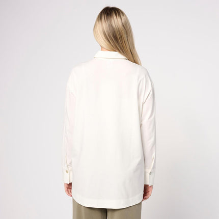 MarlaWynne WynneLayers Cotton Curved Hem Side Button Down Shirt