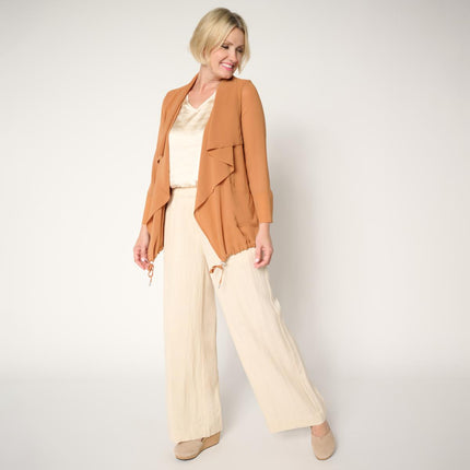 MarlaWynne WynneLayers Drape-Front Chiffon Jacket with Adjustable Waist