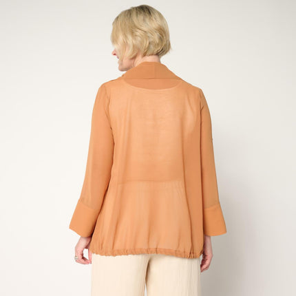 MarlaWynne WynneLayers Drape-Front Chiffon Jacket with Adjustable Waist