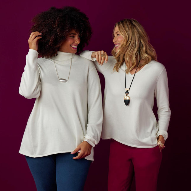 Soft Cashmere Blend Butterfly Turtleneck Sweater by WynneLayers for Elegant Comfort