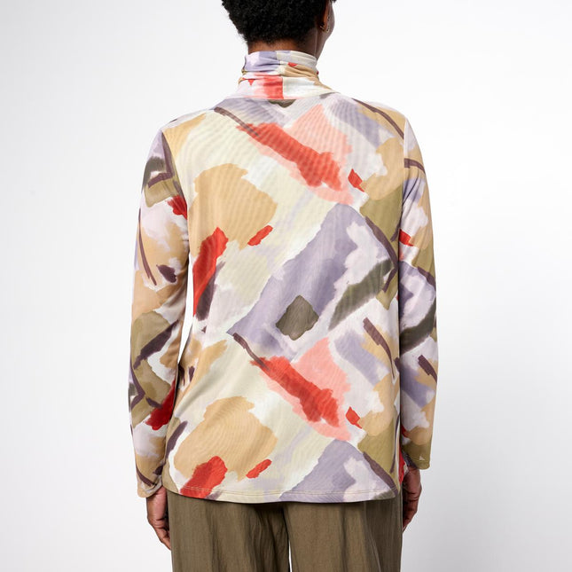 WynneLayers Mesh Knit Turtleneck Top with Double-Layered Body