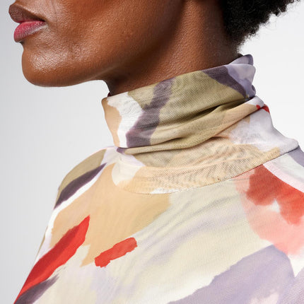 WynneLayers Mesh Knit Turtleneck Top with Double-Layered Body